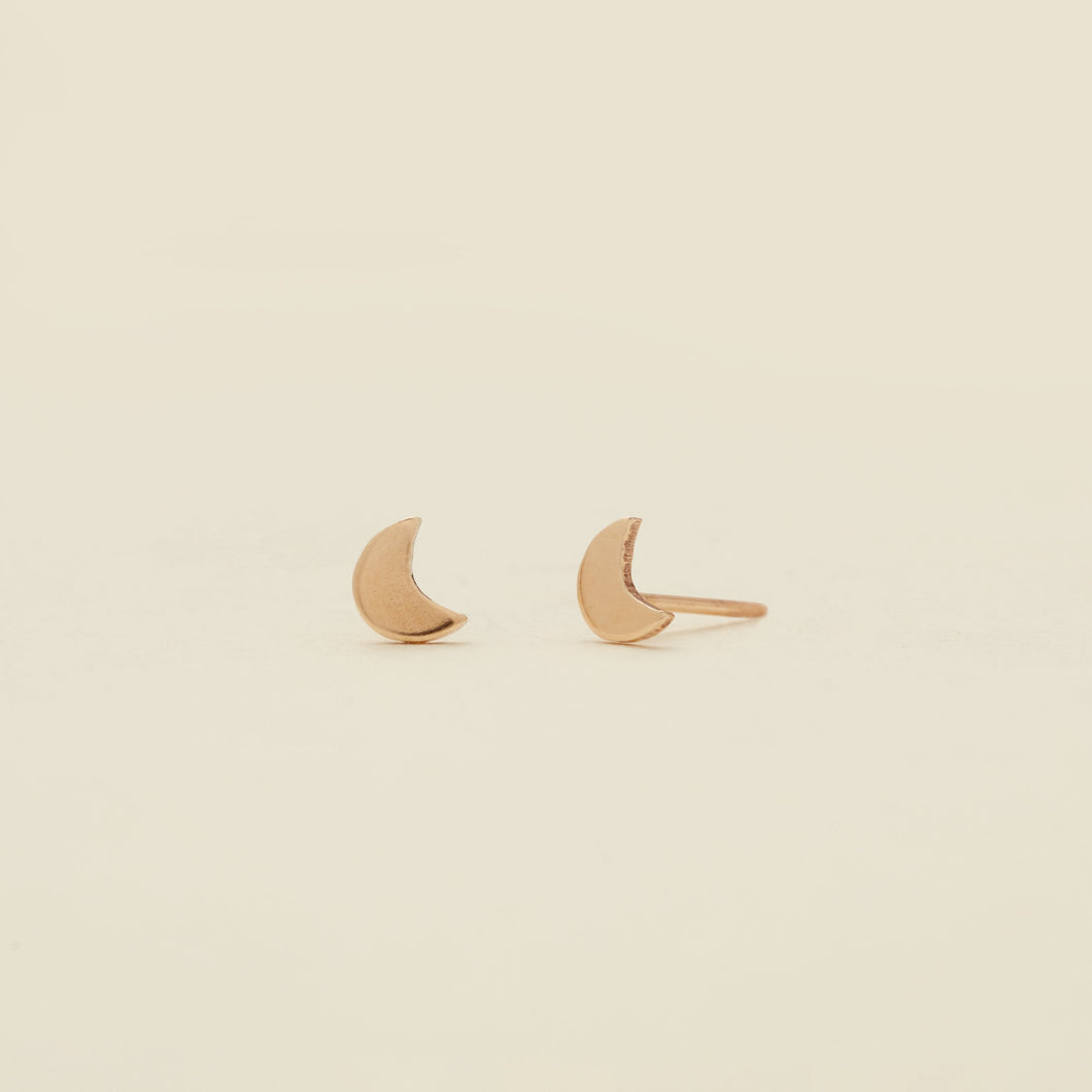 Crescent Moon Stud Earrings