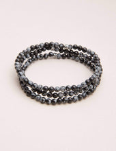 Load image into Gallery viewer, Mini Gemstone Snowflake Obsidian Bracelet
