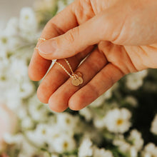 Load image into Gallery viewer, Mini Birth Flower Stacker Necklace | 1/4&quot; Disc
